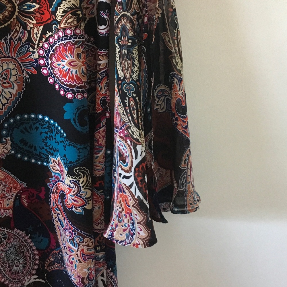 MSK Black Multicolor Paisley Bell Sleeve Dress - Picture 4 of 4